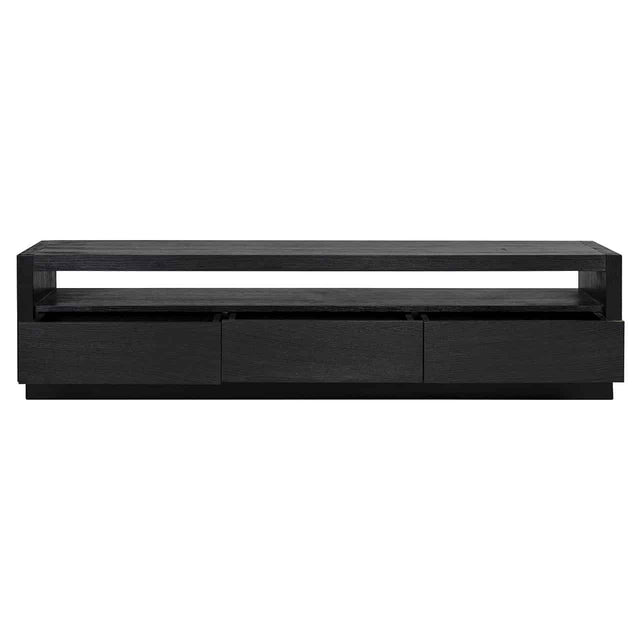 TV-dressoir Oakura 3-laden (Black) van Richmond Interiors – Luxe comfort op maat van PureWonen. Vraag naar de beste prijs.