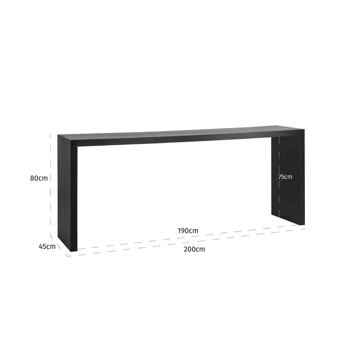 Wandtafel Oakura (Black) van Richmond Interiors – Luxe comfort op maat van PureWonen. Vraag naar de beste prijs.