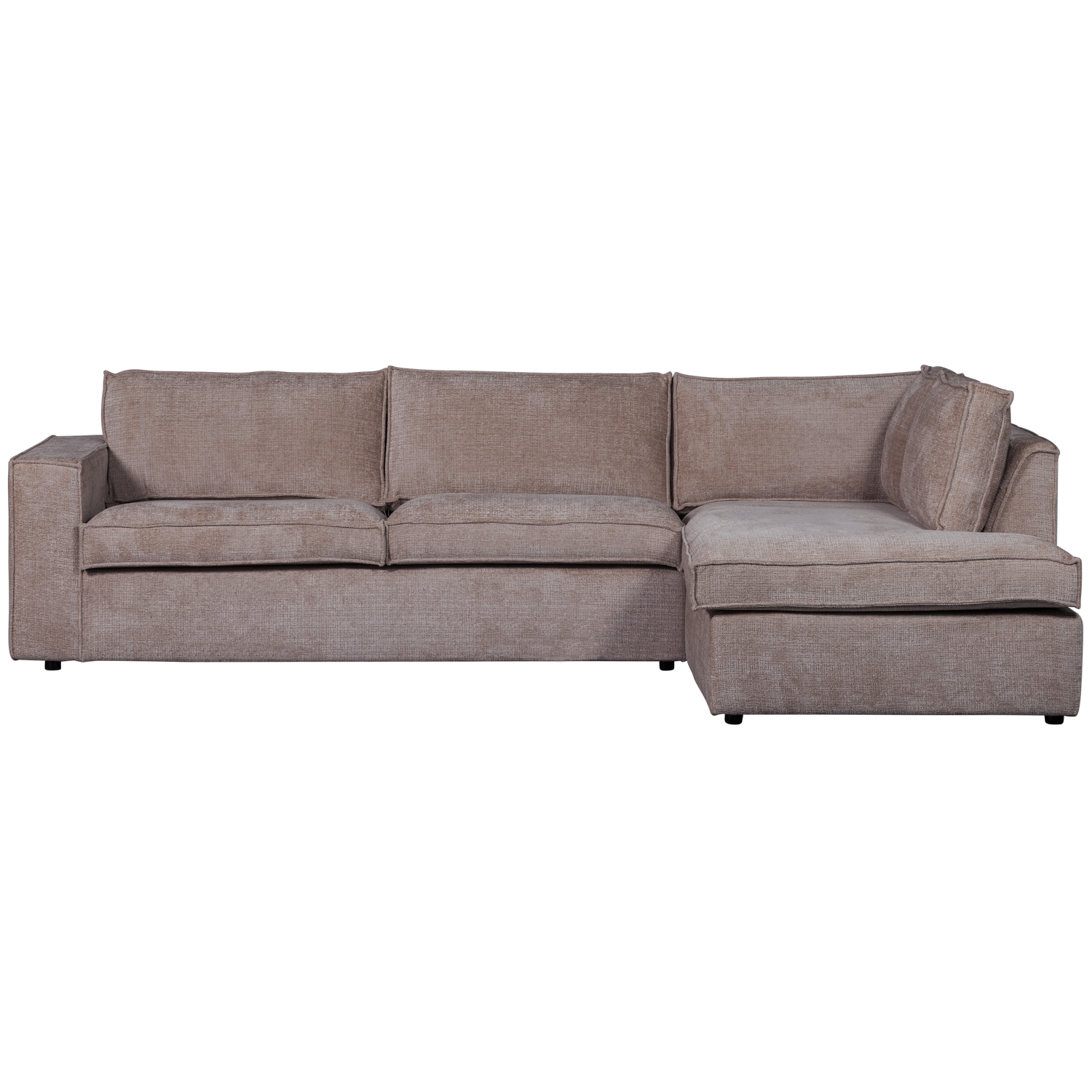 Hajo Hoekbank Rechts Chenille Taupe van WOOOD – Luxe comfort op maat van PureWonen. Vraag naar de beste prijs.