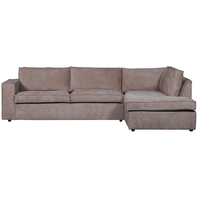 Hajo Hoekbank Rechts Chenille Taupe van WOOOD – Luxe comfort op maat van PureWonen. Vraag naar de beste prijs.