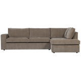 Hajo Hoekbank Rechts Ribstof Taupe van WOOOD – Luxe comfort op maat van PureWonen. Vraag naar de beste prijs.