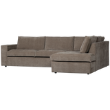 Hajo Hoekbank Rechts Ribstof Taupe van WOOOD – Luxe comfort op maat van PureWonen. Vraag naar de beste prijs.