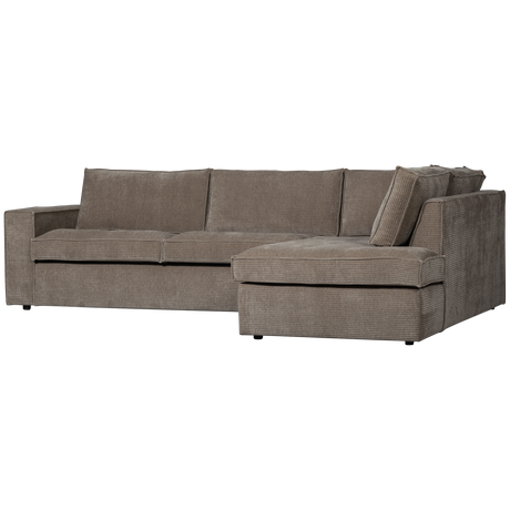 Hajo Hoekbank Rechts Ribstof Taupe van WOOOD – Luxe comfort op maat van PureWonen. Vraag naar de beste prijs.