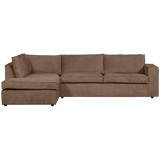Hajo Hoekbank Links Chenille Mud van WOOOD – Luxe comfort op maat van PureWonen. Vraag naar de beste prijs.