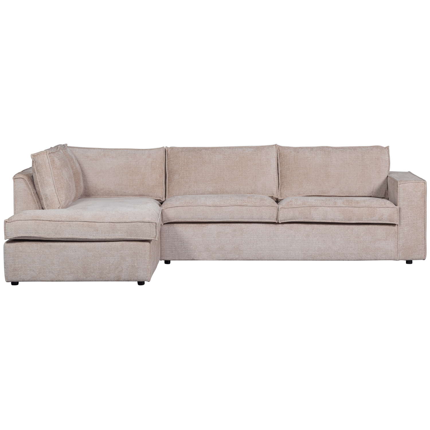 Hajo Hoekbank Links Chenille Zand van WOOOD – Luxe comfort op maat van PureWonen. Vraag naar de beste prijs.