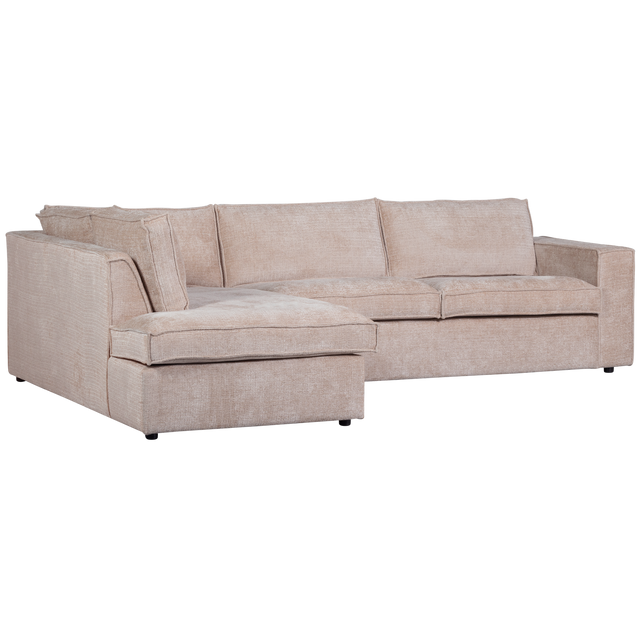Hajo Hoekbank Links Chenille Zand van WOOOD – Luxe comfort op maat van PureWonen. Vraag naar de beste prijs.