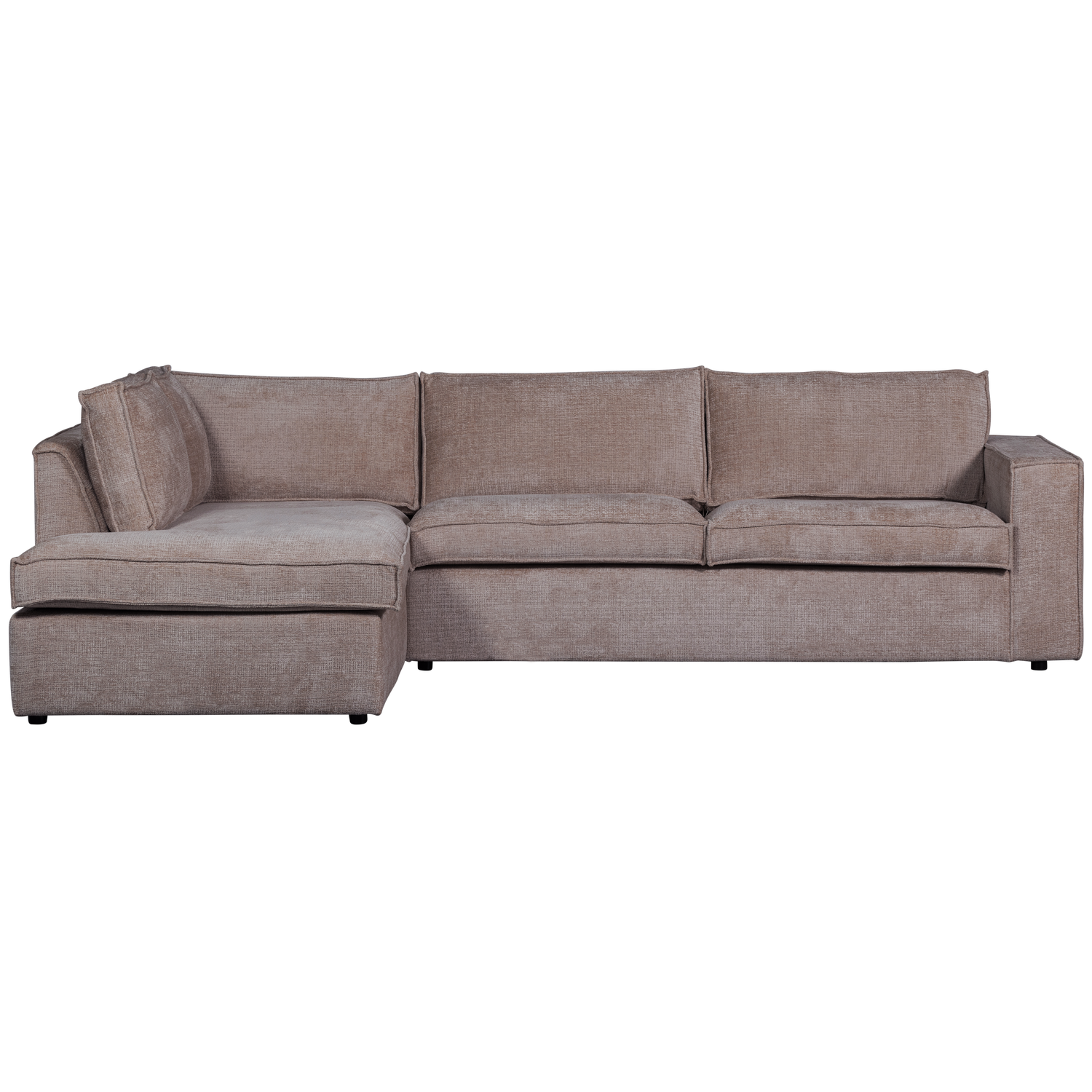 Hajo Hoekbank Links Chenille Taupe van WOOOD – Luxe comfort op maat van PureWonen. Vraag naar de beste prijs.