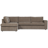 Hajo Hoekbank Links Ribstof Taupe van WOOOD – Luxe comfort op maat van PureWonen. Vraag naar de beste prijs.