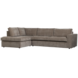 Hajo Hoekbank Links Ribstof Taupe van WOOOD – Luxe comfort op maat van PureWonen. Vraag naar de beste prijs.