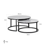 Salontafel Lexington set van 2 (White) van Richmond Interiors – Luxe comfort op maat van PureWonen. Vraag naar de beste prijs.