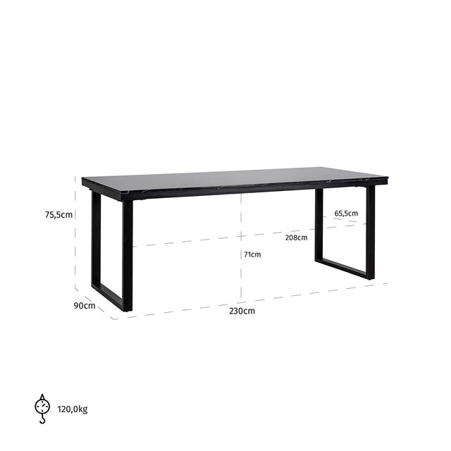 Eettafel Beaumont 230 (Black) van Richmond Interiors – Luxe comfort op maat van PureWonen. Vraag naar de beste prijs.