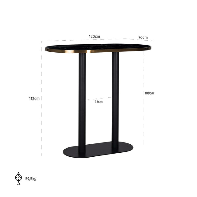 Bartafel Zenza ovaal (Black) van Richmond Interiors – Luxe comfort op maat van PureWonen. Vraag naar de beste prijs.
