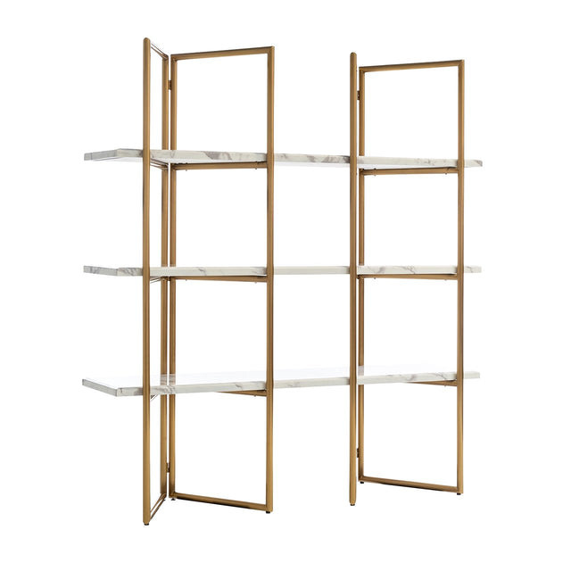 Wandkast Lagrand gold met 3 planken (Gold) van Richmond Interiors – Luxe comfort op maat van PureWonen. Vraag naar de beste prijs.