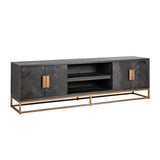 TV-dressoir Blackbone brass 4-deuren 200 (Black rustic) van Richmond Interiors – Luxe comfort op maat van PureWonen. Vraag naar de beste prijs.