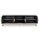 TV-dressoir Blackbone brass 4-deuren 200 (Black rustic) van Richmond Interiors – Luxe comfort op maat van PureWonen. Vraag naar de beste prijs.