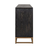 Dressoir Blackbone brass 4-deuren + open vak (Black rustic) van Richmond Interiors – Luxe comfort op maat van PureWonen. Vraag naar de beste prijs.