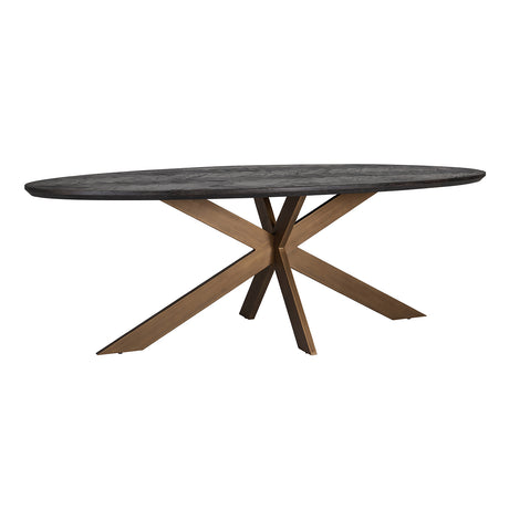 Eettafel Blackbone brass ovaal 230 (Black rustic) van Richmond Interiors – Luxe comfort op maat van PureWonen. Vraag naar de beste prijs.