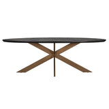 Eettafel Blackbone brass ovaal 230 (Black rustic) van Richmond Interiors – Luxe comfort op maat van PureWonen. Vraag naar de beste prijs.