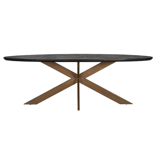 Eettafel Blackbone brass ovaal 230 (Black rustic) van Richmond Interiors – Luxe comfort op maat van PureWonen. Vraag naar de beste prijs.