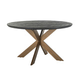 Eettafel Blackbone brass 140Ø (Black rustic) van Richmond Interiors – Luxe comfort op maat van PureWonen. Vraag naar de beste prijs.