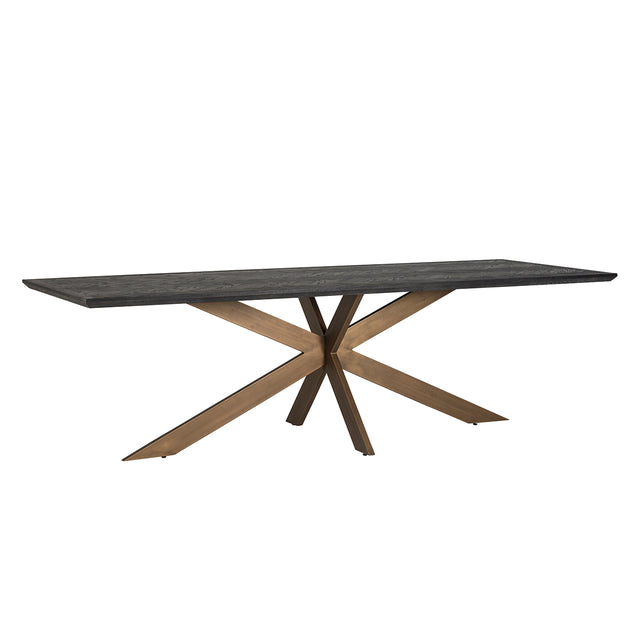 Eettafel Blackbone brass 260 (Black rustic) van Richmond Interiors – Luxe comfort op maat van PureWonen. Vraag naar de beste prijs.