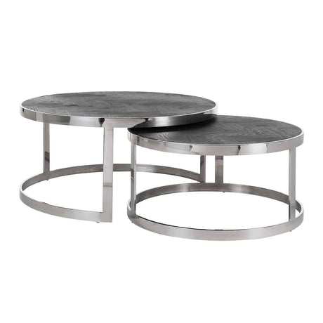 Salontafel Blackbone silver set van 2  (Black rustic) van Richmond Interiors – Luxe comfort op maat van PureWonen. Vraag naar de beste prijs.