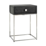 Nachtkastje Blackbone silver 1-lade (Black rustic) van Richmond Interiors - laagste prijs offerte van PureWonen
