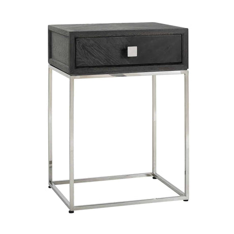 Nachtkastje Blackbone silver 1-lade (Black rustic) van Richmond Interiors - laagste prijs offerte van PureWonen