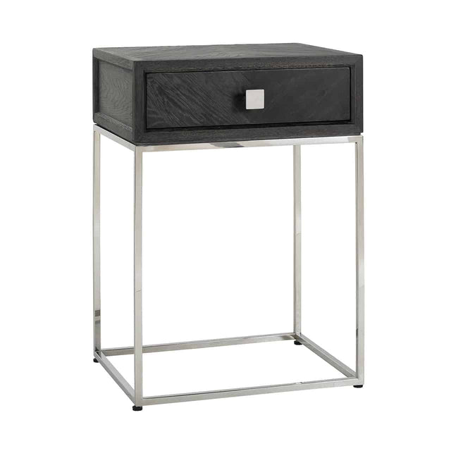 Nachtkastje Blackbone silver 1-lade (Black rustic) van Richmond Interiors - laagste prijs offerte van PureWonen