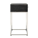 Nachtkastje Blackbone silver 1-lade (Black rustic) van Richmond Interiors - laagste prijs offerte van PureWonen
