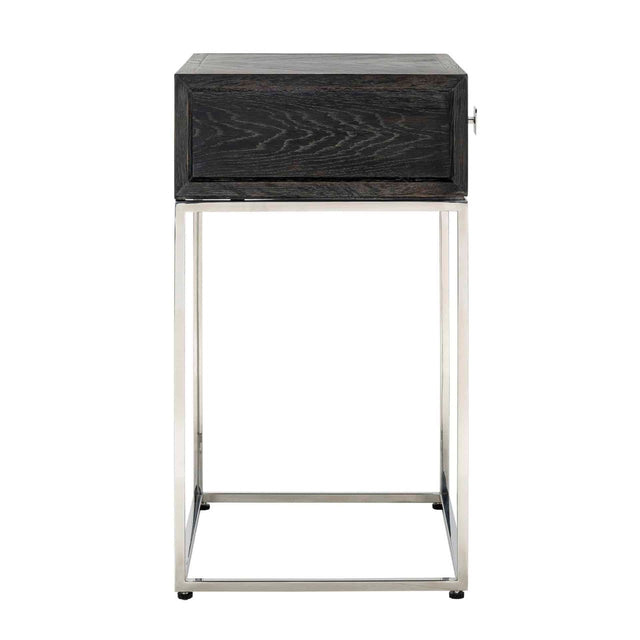 Nachtkastje Blackbone silver 1-lade (Black rustic) van Richmond Interiors - laagste prijs offerte van PureWonen
