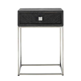 Nachtkastje Blackbone silver 1-lade (Black rustic) van Richmond Interiors - laagste prijs offerte van PureWonen