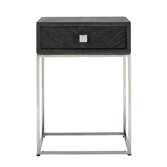 Nachtkastje Blackbone silver 1-lade (Black rustic) van Richmond Interiors - laagste prijs offerte van PureWonen