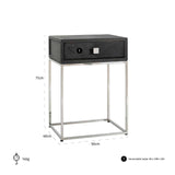 Nachtkastje Blackbone silver 1-lade (Black rustic) van Richmond Interiors - laagste prijs offerte van PureWonen