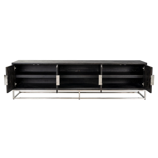 TV-dressoir Blackbone silver 4-deuren 220 (Black rustic) van Richmond Interiors – Luxe comfort op maat van PureWonen. Vraag naar de beste prijs.