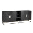 Dressoir Blackbone silver 4-deuren + open vak (Black rustic) van Richmond Interiors – Luxe comfort op maat van PureWonen. Vraag naar de beste prijs.