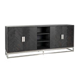 Dressoir Blackbone silver 4-deuren + open vak (Black rustic) van Richmond Interiors – Luxe comfort op maat van PureWonen. Vraag naar de beste prijs.