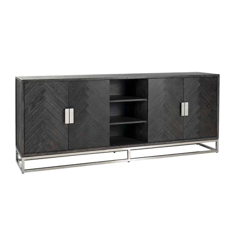 Dressoir Blackbone silver 4-deuren + open vak (Black rustic) van Richmond Interiors – Luxe comfort op maat van PureWonen. Vraag naar de beste prijs.