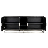 Dressoir Blackbone silver 4-deuren + open vak (Black rustic) van Richmond Interiors – Luxe comfort op maat van PureWonen. Vraag naar de beste prijs.