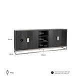 Dressoir Blackbone silver 4-deuren + open vak (Black rustic) van Richmond Interiors – Luxe comfort op maat van PureWonen. Vraag naar de beste prijs.