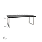 Eettafel Blackbone silver 220 (Black rustic) van Richmond Interiors – Luxe comfort op maat van PureWonen. Vraag naar de beste prijs.