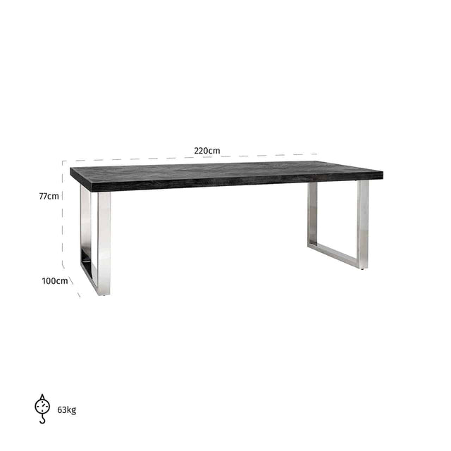 Eettafel Blackbone silver 220 (Black rustic) van Richmond Interiors – Luxe comfort op maat van PureWonen. Vraag naar de beste prijs.