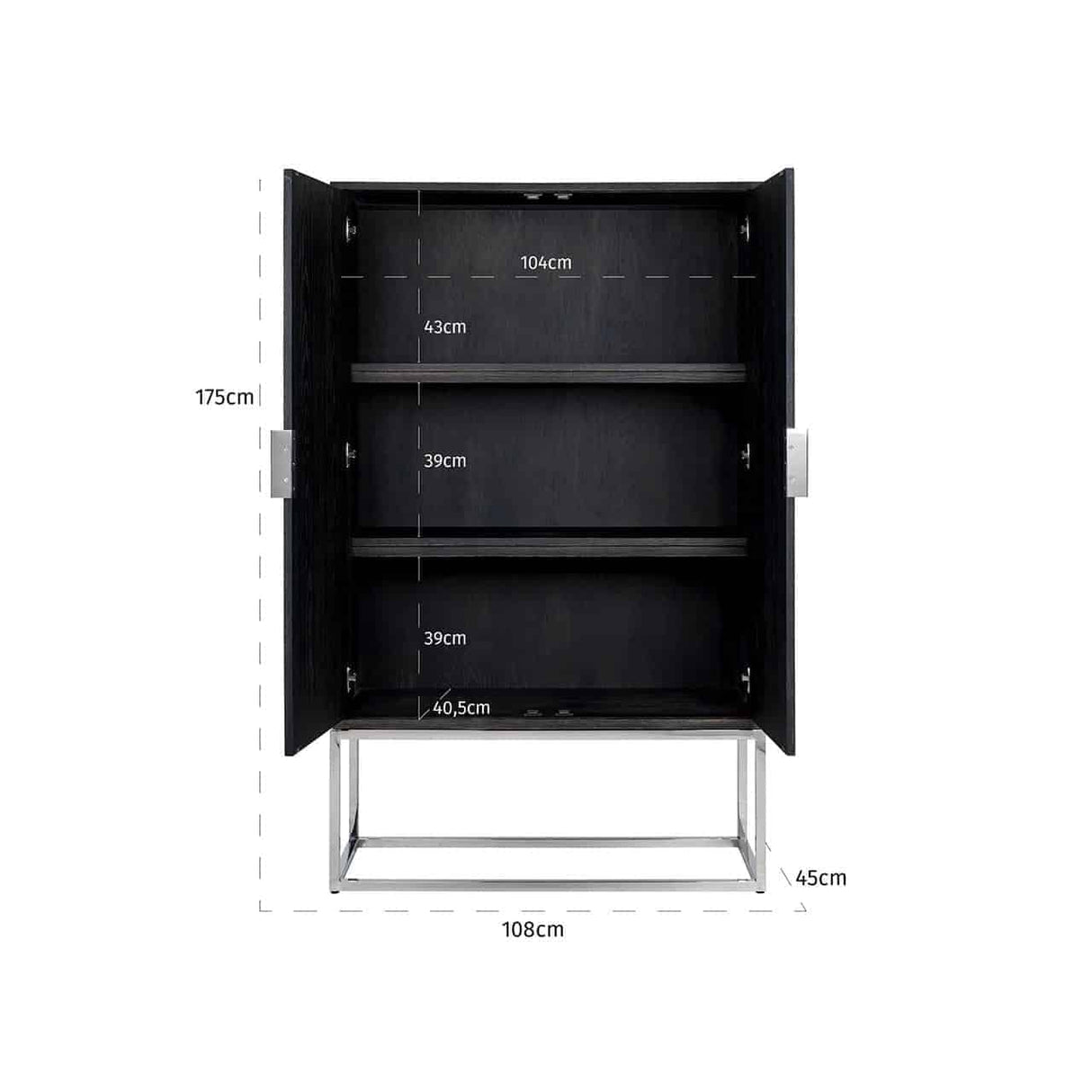 Wandkast Blackbone silver 2-deuren laag (Black rustic) van Richmond Interiors – Luxe comfort op maat van PureWonen. Vraag naar de beste prijs.