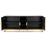 Dressoir Blackbone gold 4-deuren + open vak (Black rustic) van Richmond Interiors – Luxe comfort op maat van PureWonen. Vraag naar de beste prijs.