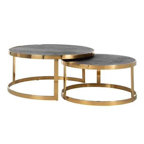 Salontafel Blackbone gold set van 2  (Black rustic) van Richmond Interiors – Luxe comfort op maat van PureWonen. Vraag naar de beste prijs.