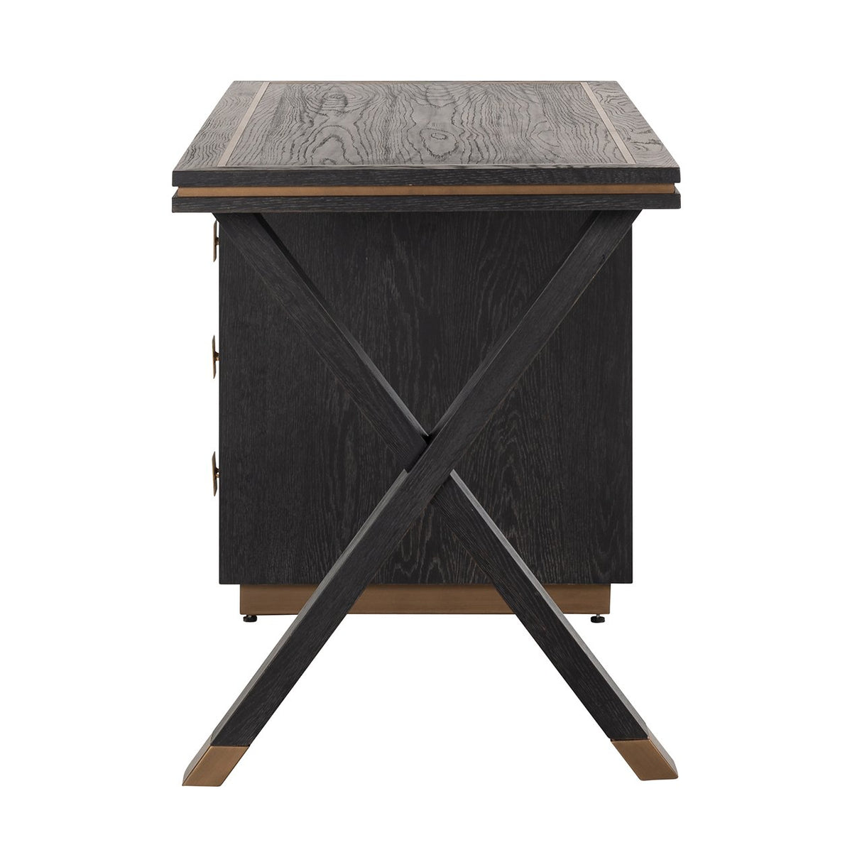 Bureau Hunter 3-laden  (Black rustic) van Richmond Interiors – Luxe comfort op maat van PureWonen. Vraag naar de beste prijs.