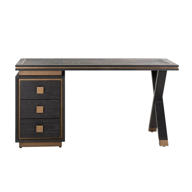 Bureau Hunter 3-laden  (Black rustic) van Richmond Interiors – Luxe comfort op maat van PureWonen. Vraag naar de beste prijs.