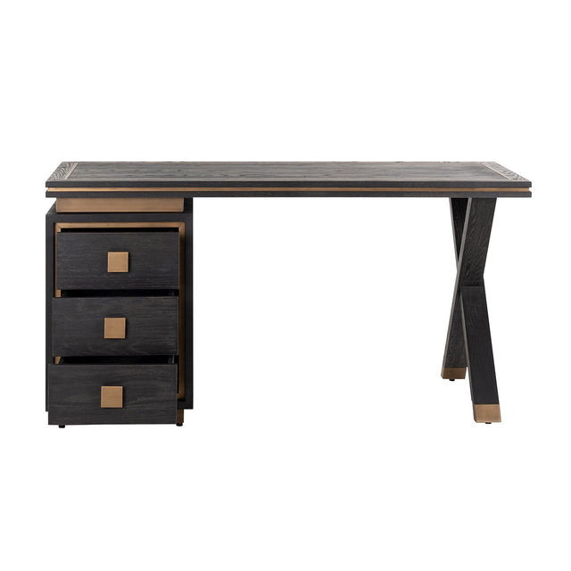 Bureau Hunter 3-laden  (Black rustic) van Richmond Interiors – Luxe comfort op maat van PureWonen. Vraag naar de beste prijs.
