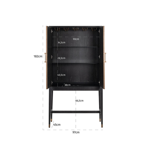 Barkast Bloomville 2-deuren (Gold) van Richmond Interiors – Luxe comfort op maat van PureWonen. Vraag naar de beste prijs.