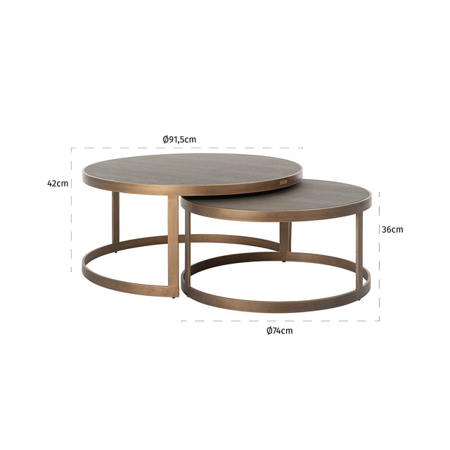 Salontafel Bloomville set van 2 (Gold) van Richmond Interiors – Luxe comfort op maat van PureWonen. Vraag naar de beste prijs.